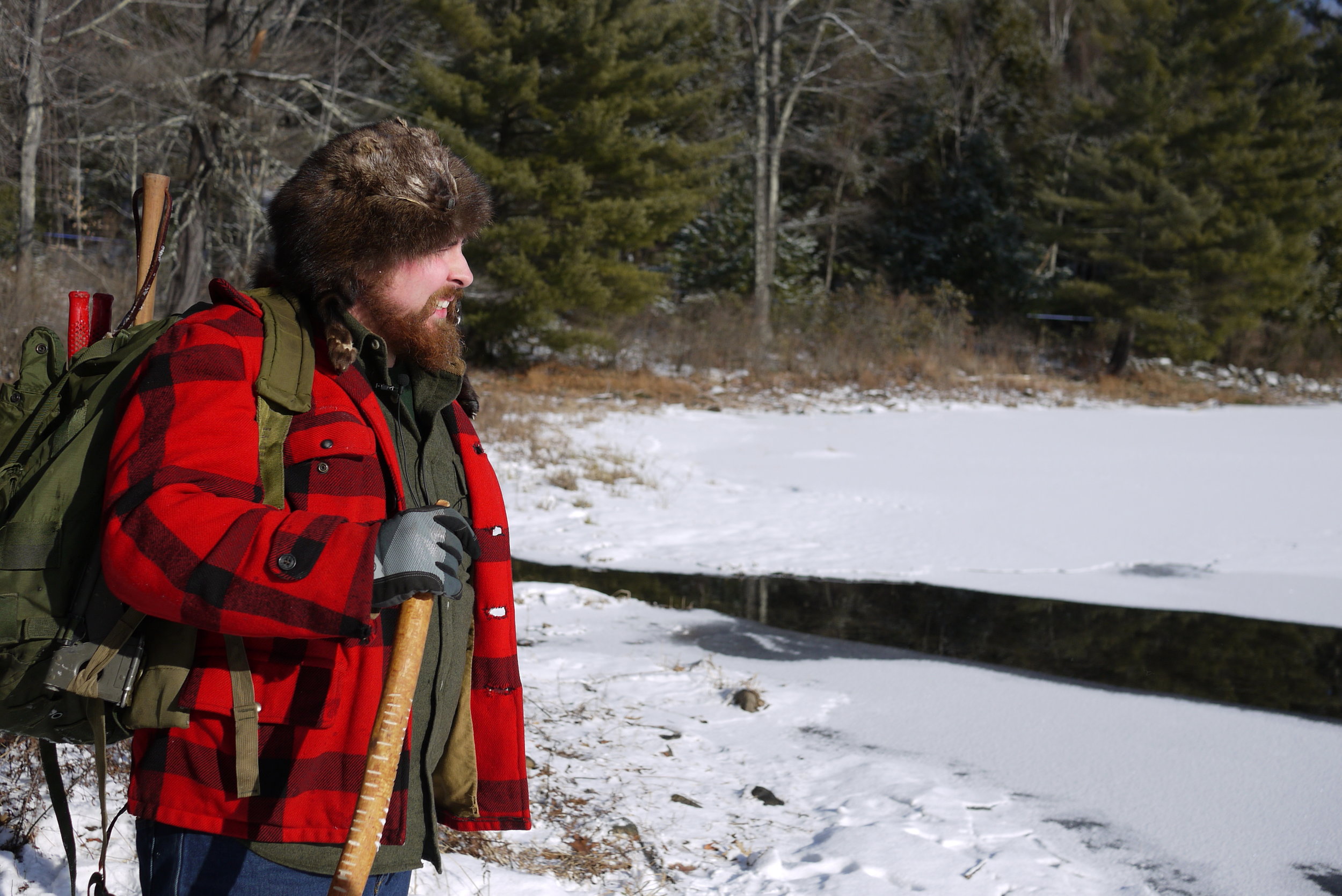 Jeff Traynor looking out over the pond.