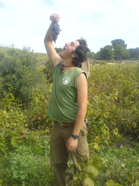 Jeremy enjoying some of the fruits of his labor.