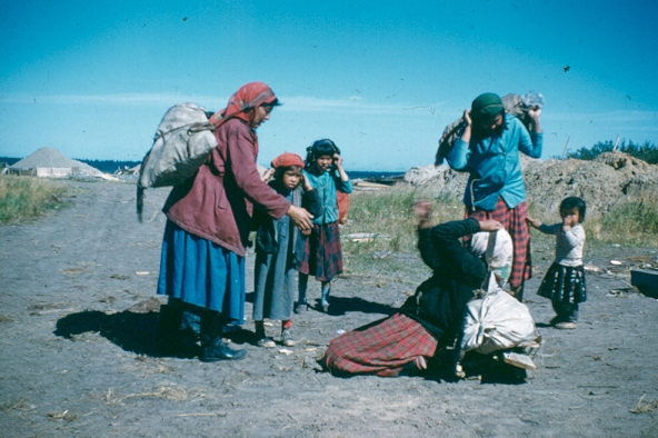 Cree women prepare for a journey, 1960s. Credit: Reverend Don Ruggles, courtesy Chisasibi Heritage & Cultural Centre