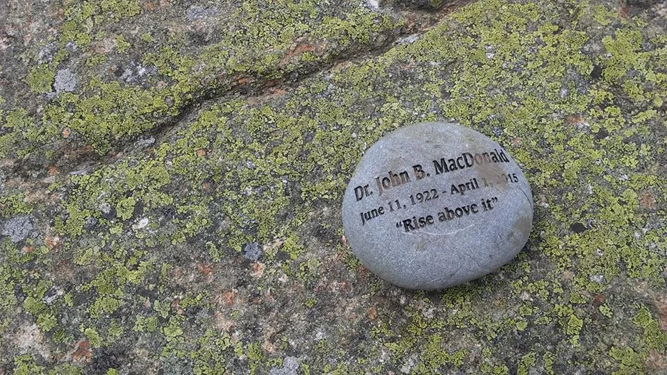 Photo courtesy of David Baril: Kelsey’s second memorial stone. This is the photograph that sparked a Facebook flame war on the The 4,000 Footer Club’s group page.