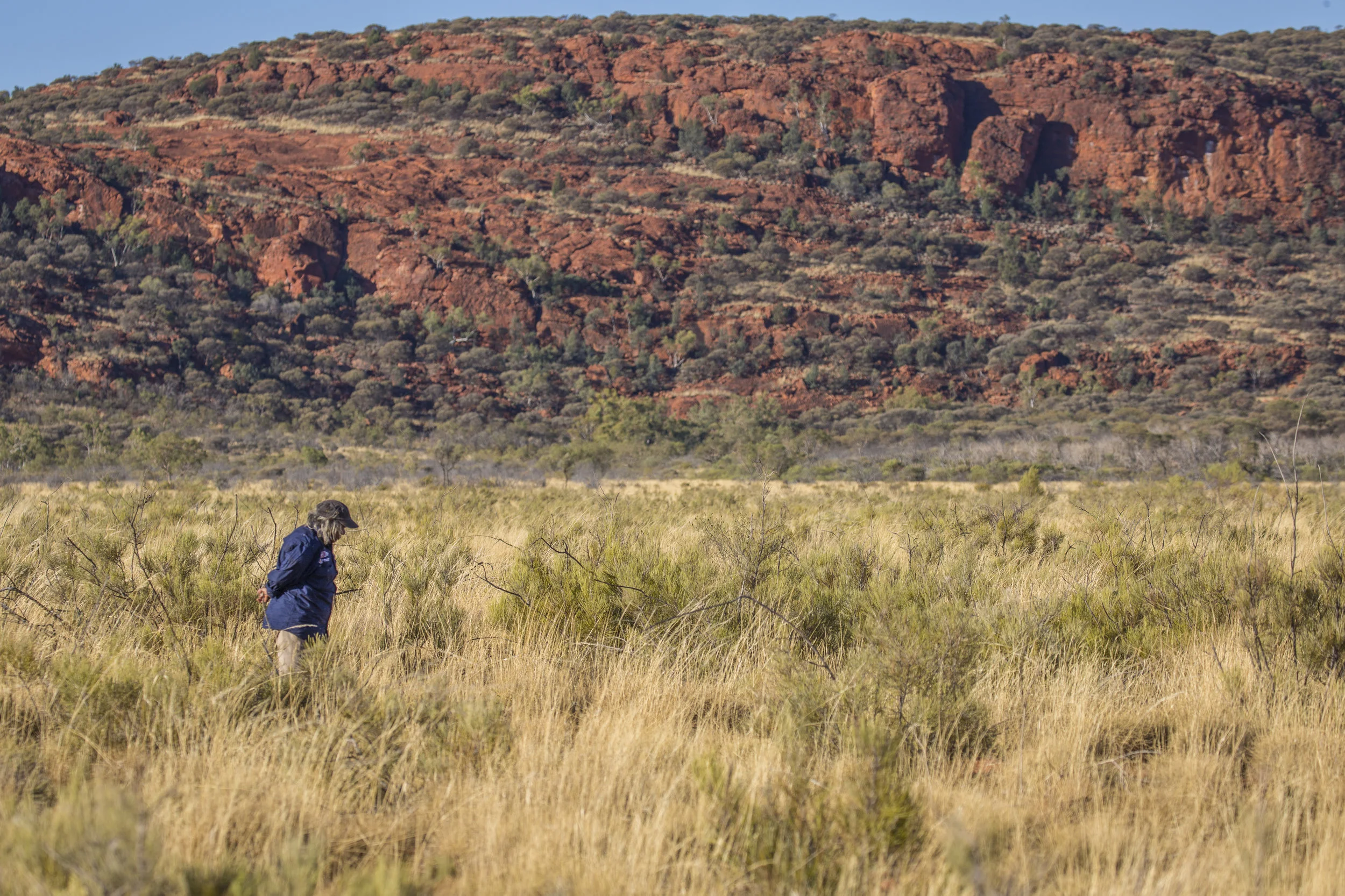 Rita Cutter, standing in the Birriliburu Indigenous Protected Area. Photo courtesy of Off Track.