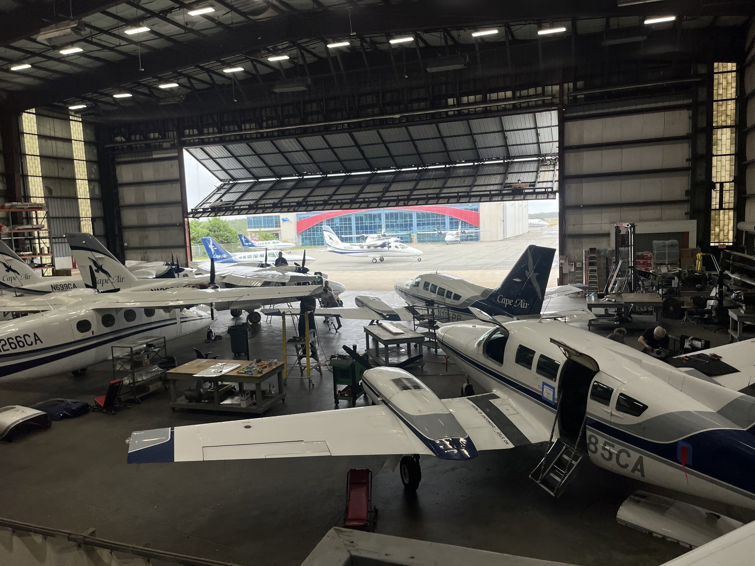  The hangar floor at Cape Air’s HQ in Hyannis, Massachusetts. Photo by Justine Paradis. 