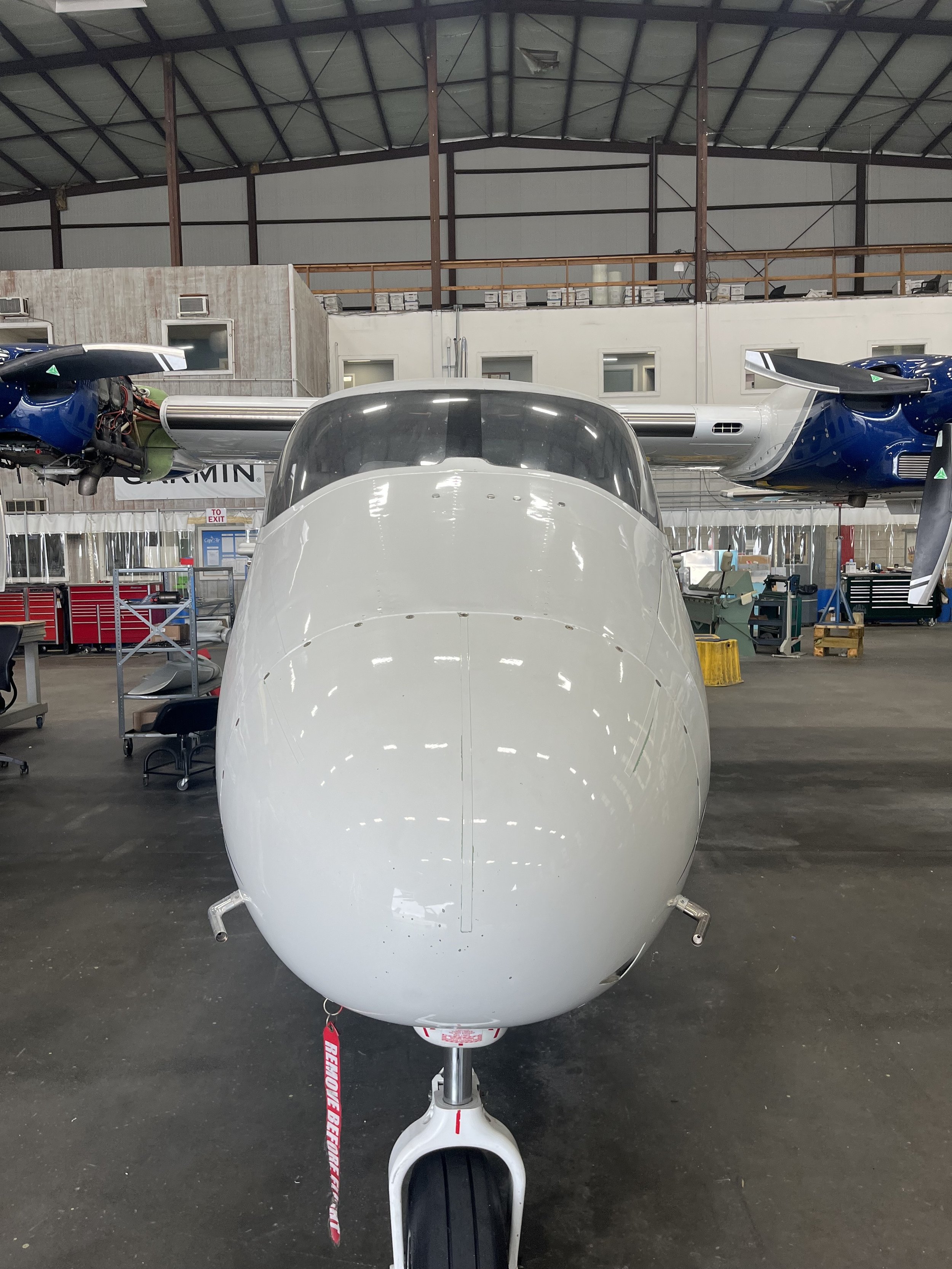  A plane in the Cape Air hangar. Photo by Justine Paradis. 