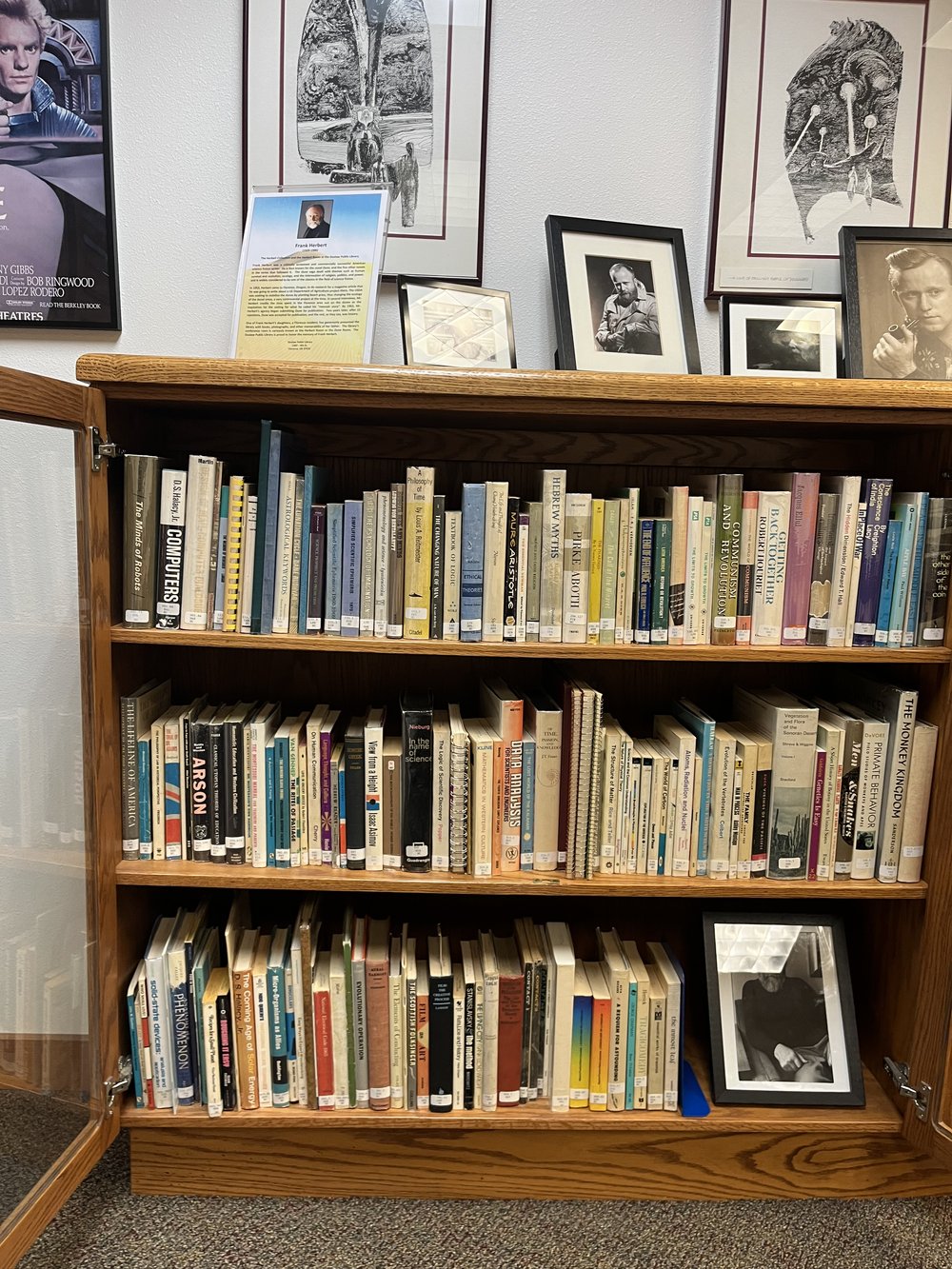  The Herbert Collection is housed at the Siuslaw Public Library in Florence, Oregon. Donated by Penny Merritt, Frank Herbert’s daughter, they are the books that the writer used for research while he was writing “Dune.”  Photo by Justine Paradis. 