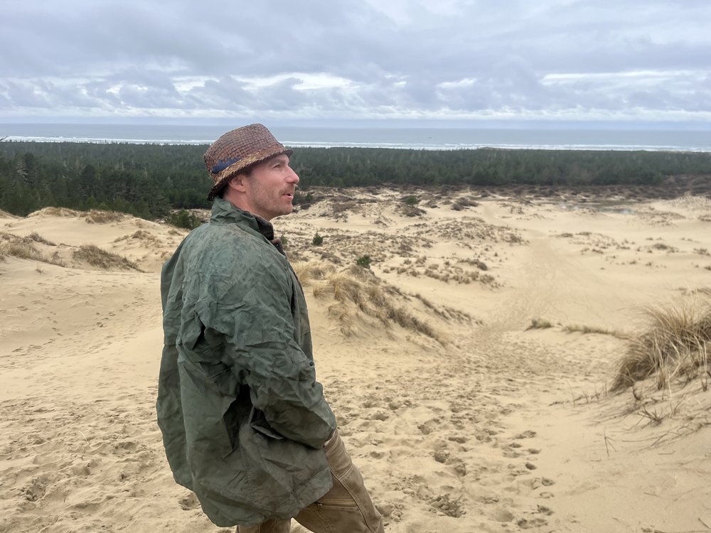  Jesse Beers at Oregon Dunes Overlook and Day Use recreation area.  Photo by Justine Paradis. 