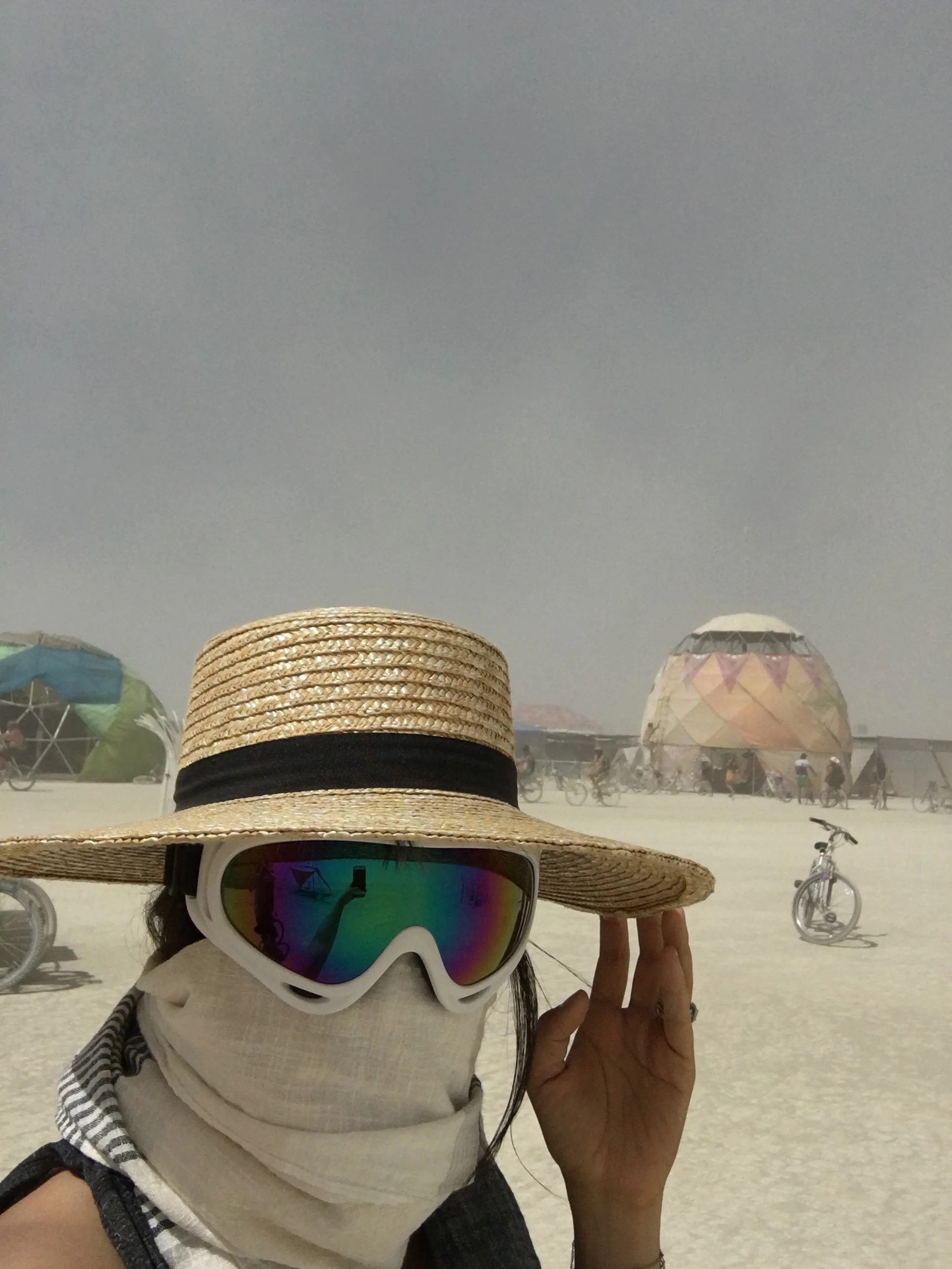crazy dust storms means full protective gear