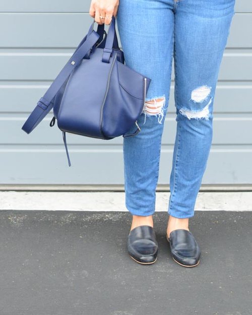 Blue + Tan Outfit Combo: LOEWE Hammock Bag Review » MILLENNIELLE