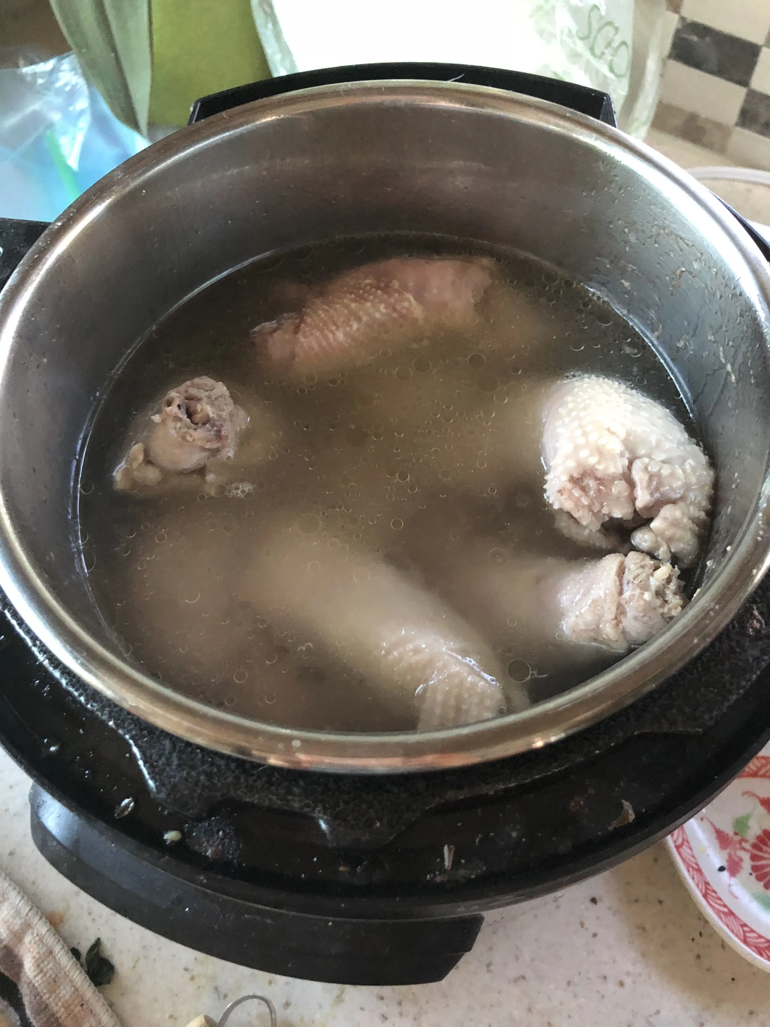 Pasture-raised chicken necks, from my local farmers market, for chicken broth. It was only $3 a package!