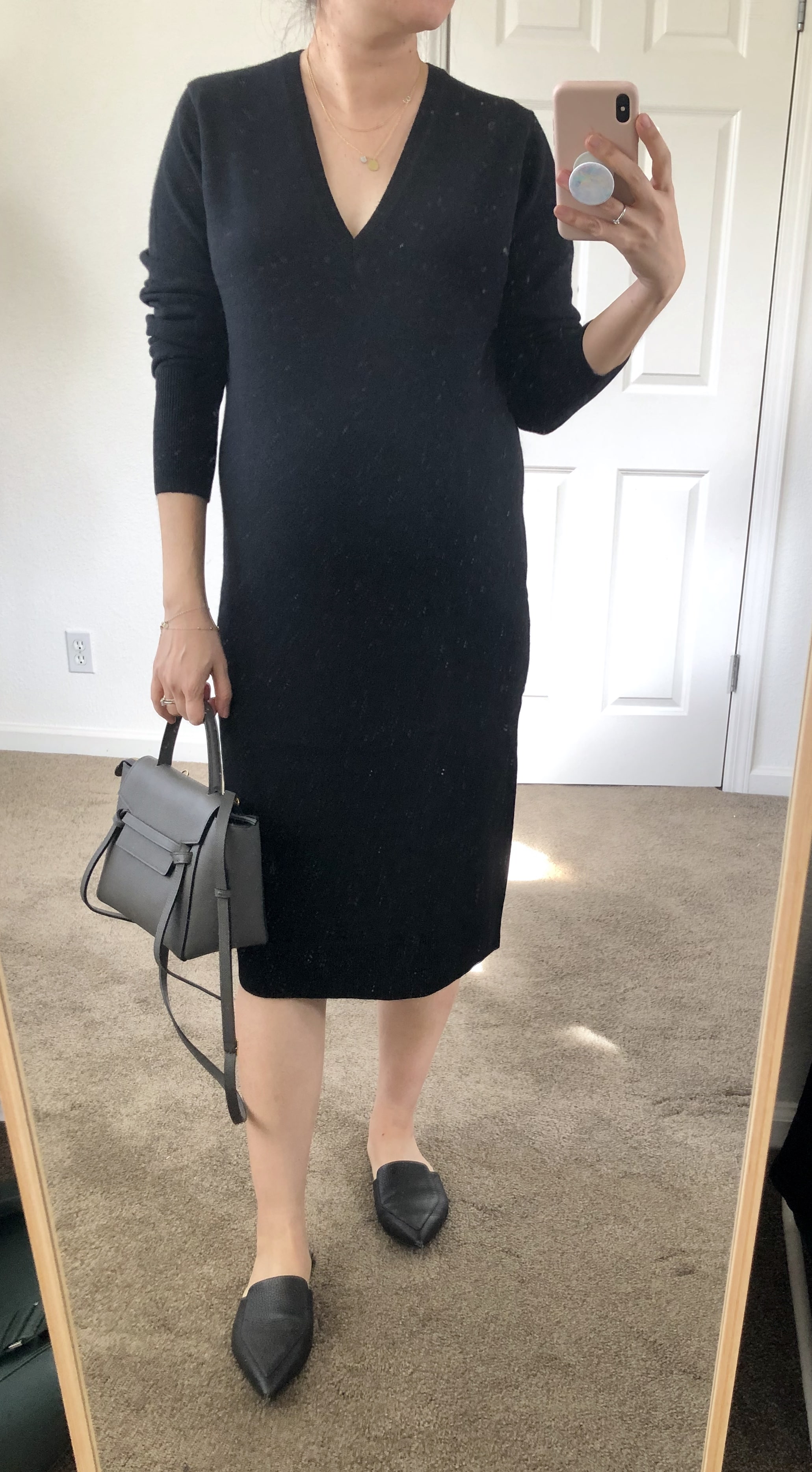 Everlane Try-On: The Cashmere V-Neck Midi Dress — Fairly Curated