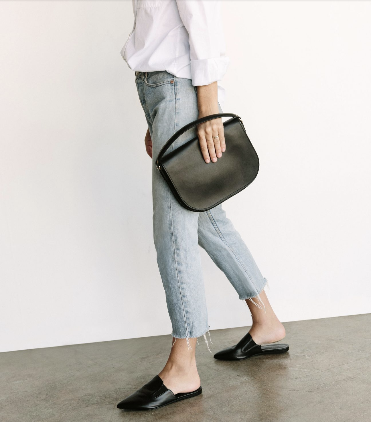 Jenni Kayne mules left, Martiniano shoes right