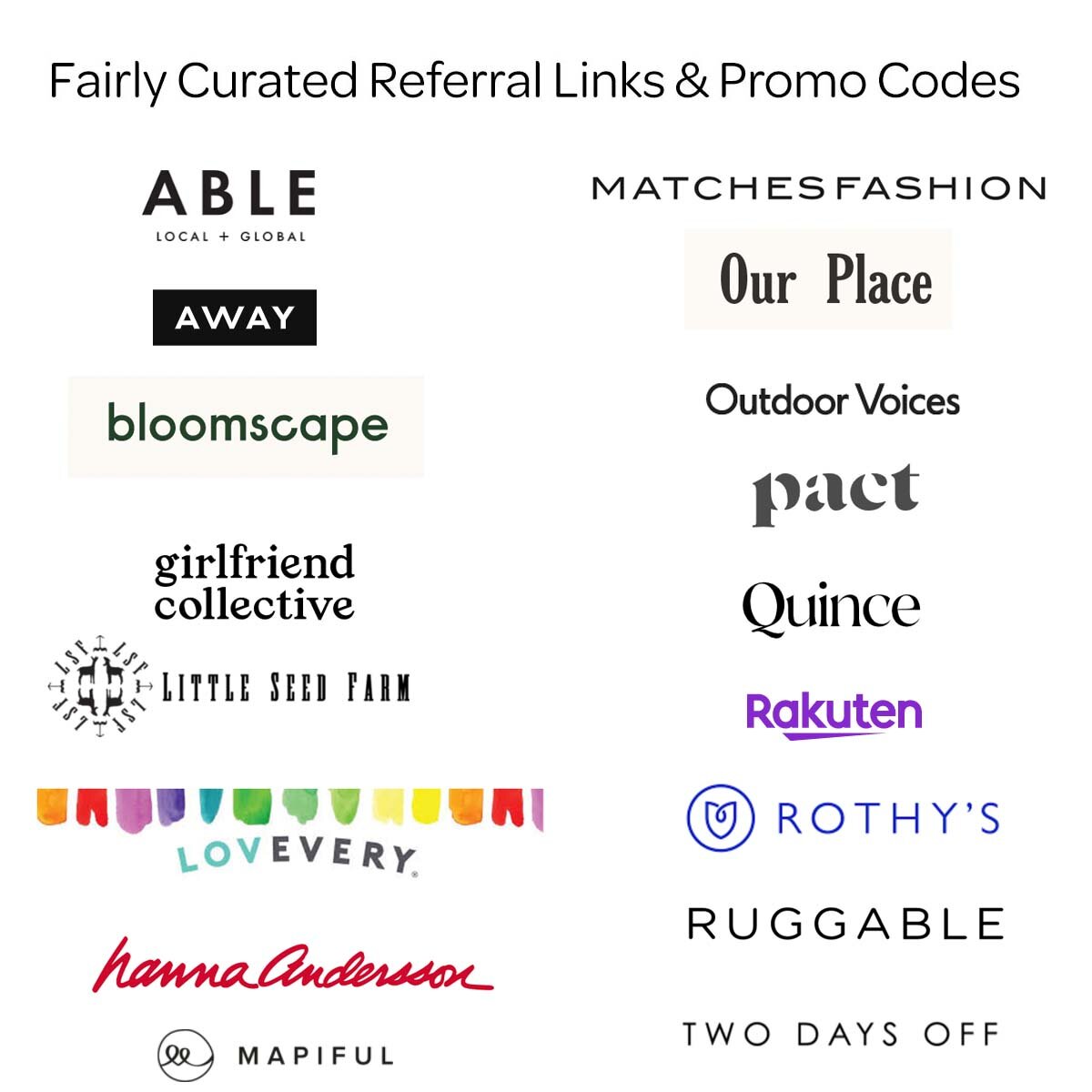 Fairly Curated Referral Links & Promo Codes — Fairly Curated
