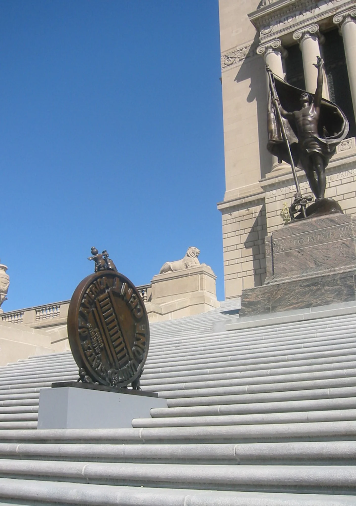 Big Big Penny, 1993 Bronze, artist proof edition 1 of 1 71 1/4 x 65 x 13 in. Location: Indiana War Memorial off Vermont Street, Indianapolis. 