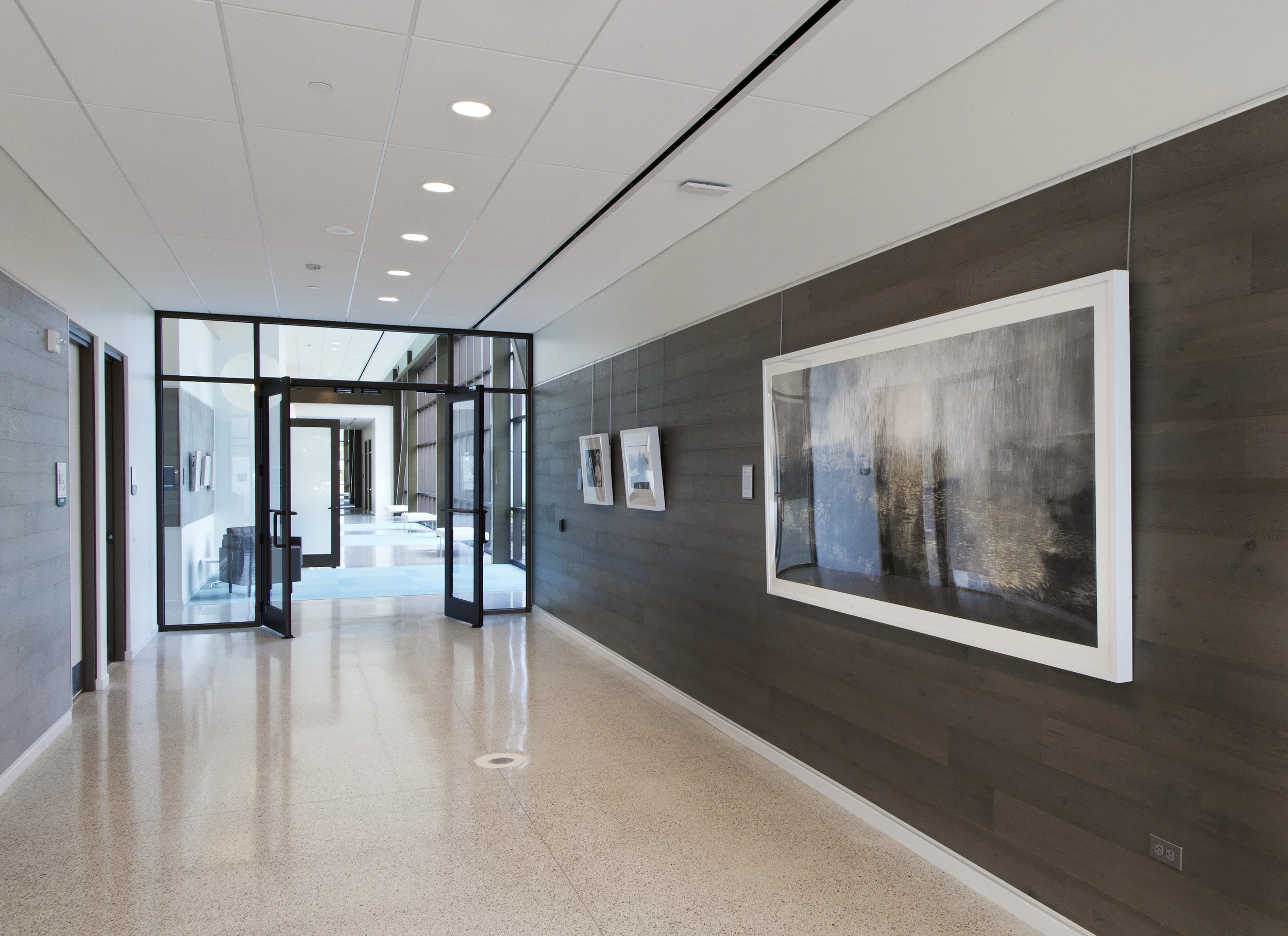 Amy Falstrom (Indianapolis, IN) Rain Field , 2010 charcoal, pastel, graphite on rag paper 42 x 89 in (unframed), 48 x 93 framed Darlene Delbecq (Rushville & Indianapolis, IN) Mali’s Catch , 2015 Vivian’s Godfathers , 2015 Archival pigment prints 23 x 28 inches each North corridor off of the main lobby. ALL PHOTOGRAPHY (C) Hadley Fruits, 2016