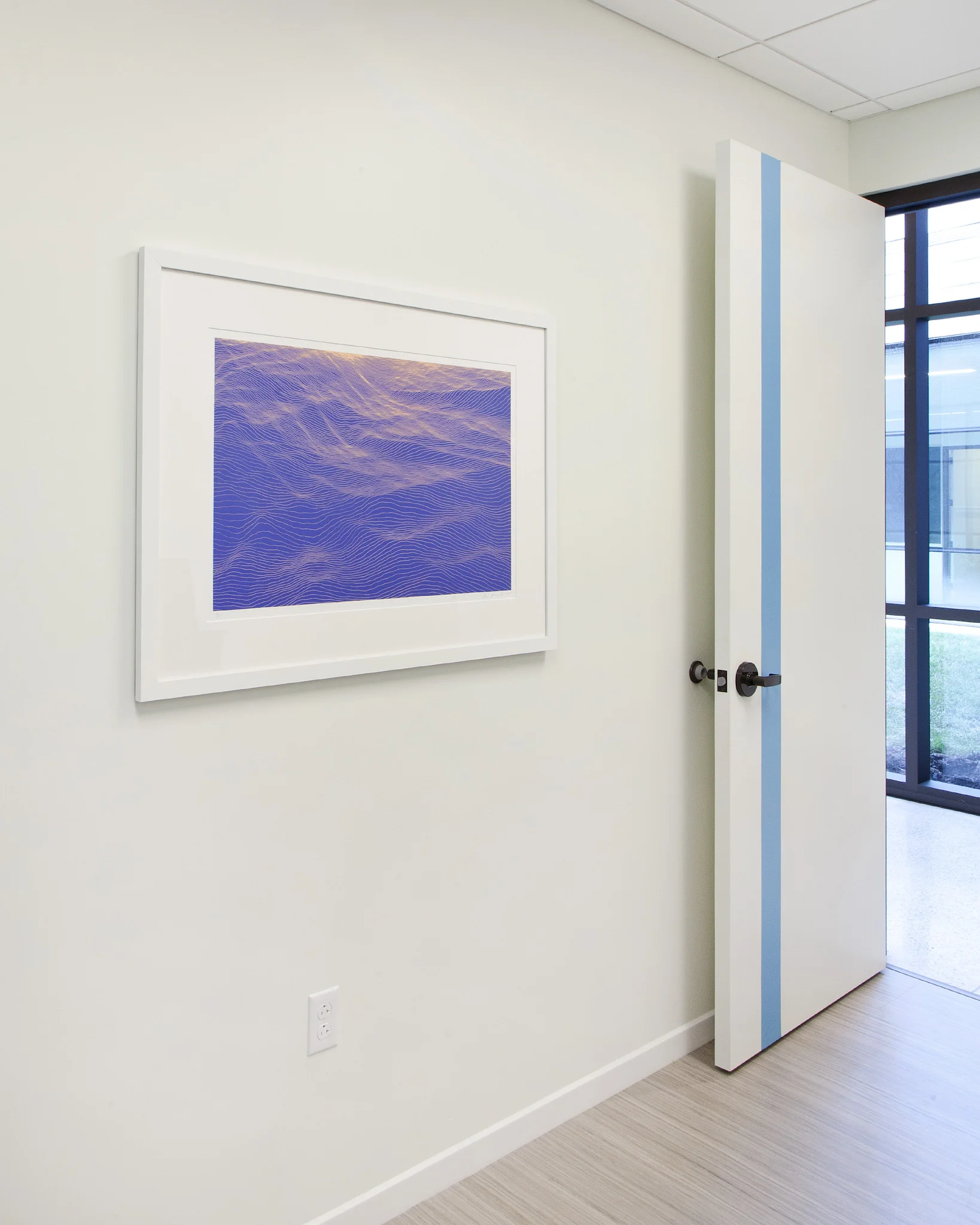 Ann Aspinwall (New York, NY) Spirit of Place IV , 2015 Two color screenprints 26 ¾ x 35 in each (unframed), 31 x 40 ¾ framed Edition 3/15 Hearing exam room. ALL PHOTOGRAPHY (C) Hadley Fruits, 2016