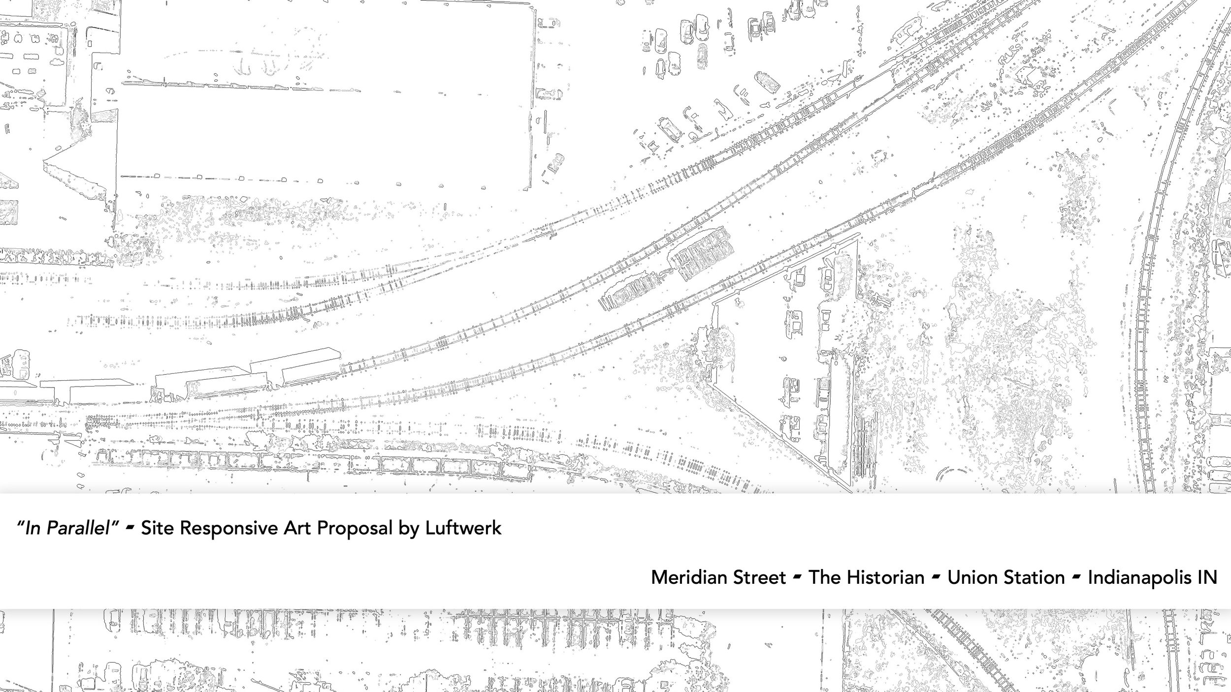 Luftwerk , the studio of Petra Bachmaier and Sean Gallero based in Chicago, Illinois, is one of two proposals under consideration for the Meridian Street underpass. “In Parallel” is a site-responsive installation that uses the form of the train t