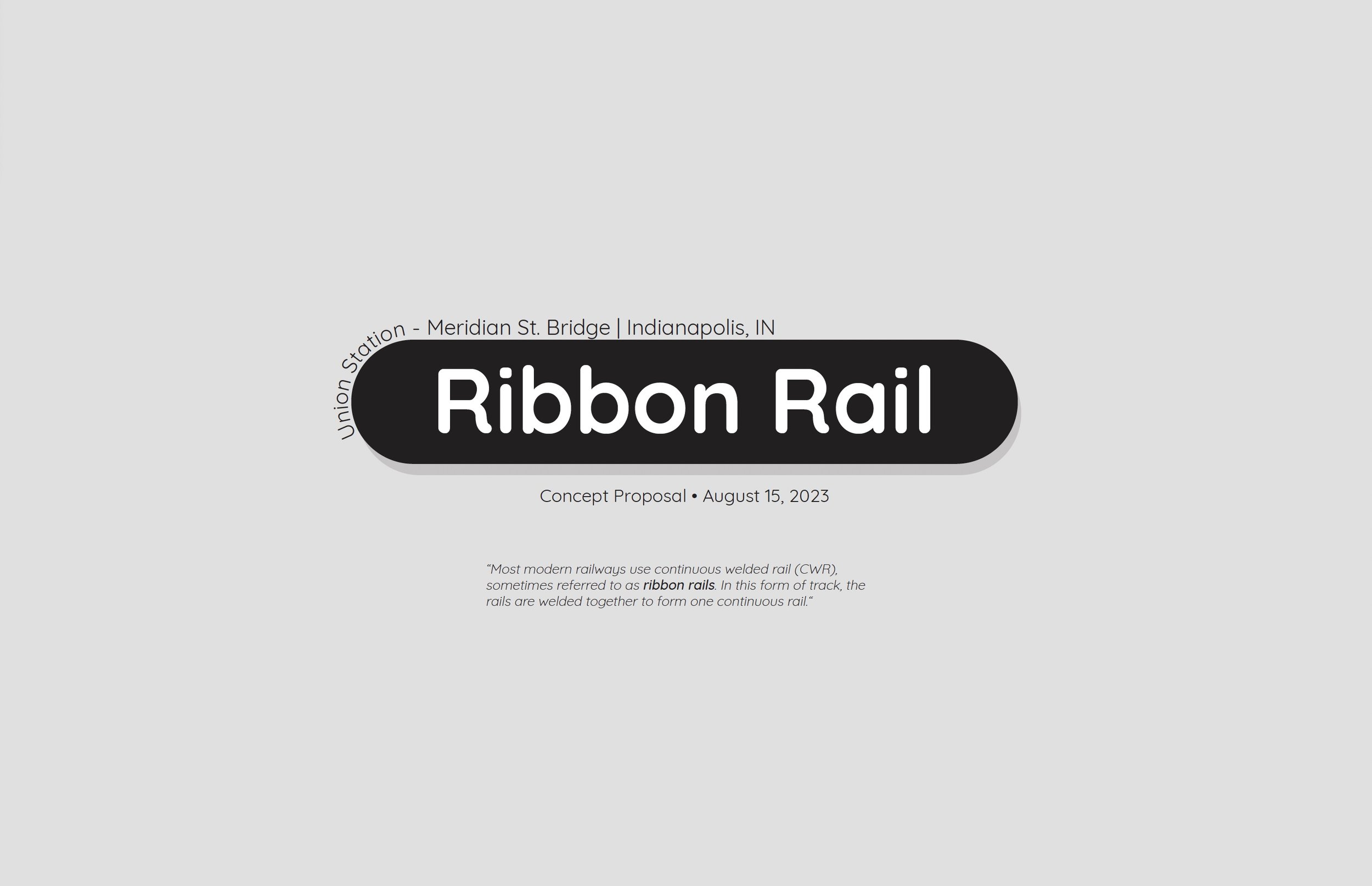 “Ribbon Rail” by Project One Studio (Indianapolis, Indiana) is the second of two proposals under consideration for the Meridian Street underpass. Taking the rail and tie structure of the railroad over head and the historic flow of Pogue’s Run u