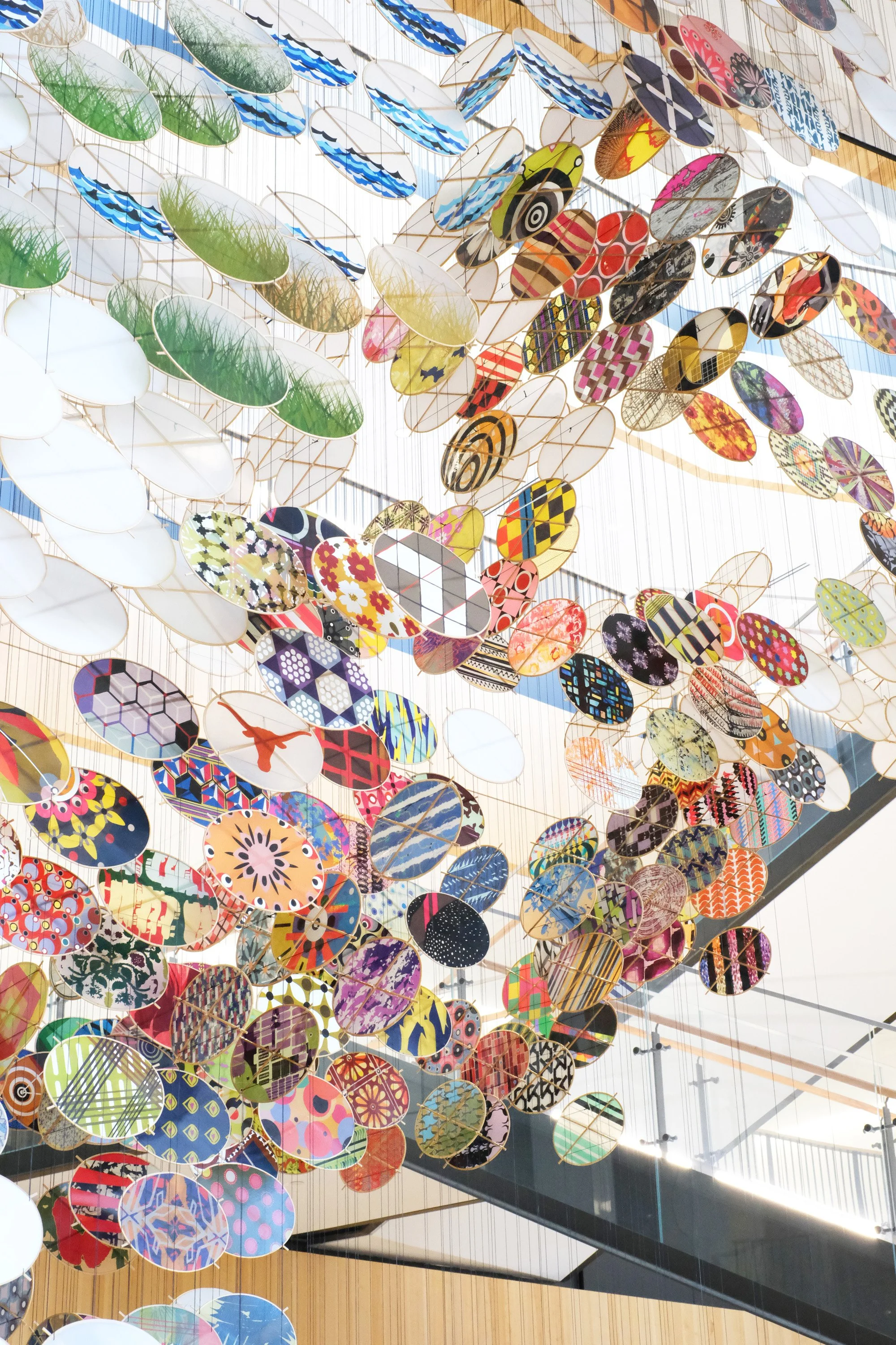  Hashimoto is known for creating intricate worlds layered with images drawn from history, culture, technology, and nature.   A lexicon of more than 500 graphics was developed by the artist and incorporated into the kites — referencing local landscape