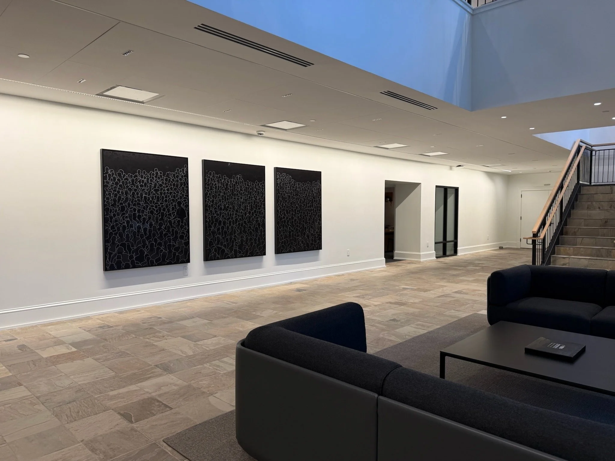   Hank Willis Thomas  (American, b. 1976) Silver Lining, 2026  UV printed retroreﬂective vinyl and metallic paint marker mounted on Dibond  62 x 48 inches (each panel)  Hank Willis Thomas is a conceptual artist focusing on themes relating to perspect
