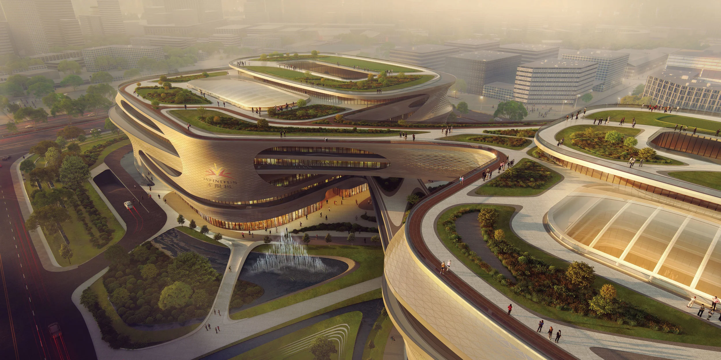 Infinitus Plaza in Guangzhou. Zaha Hadid, LKKHPG.