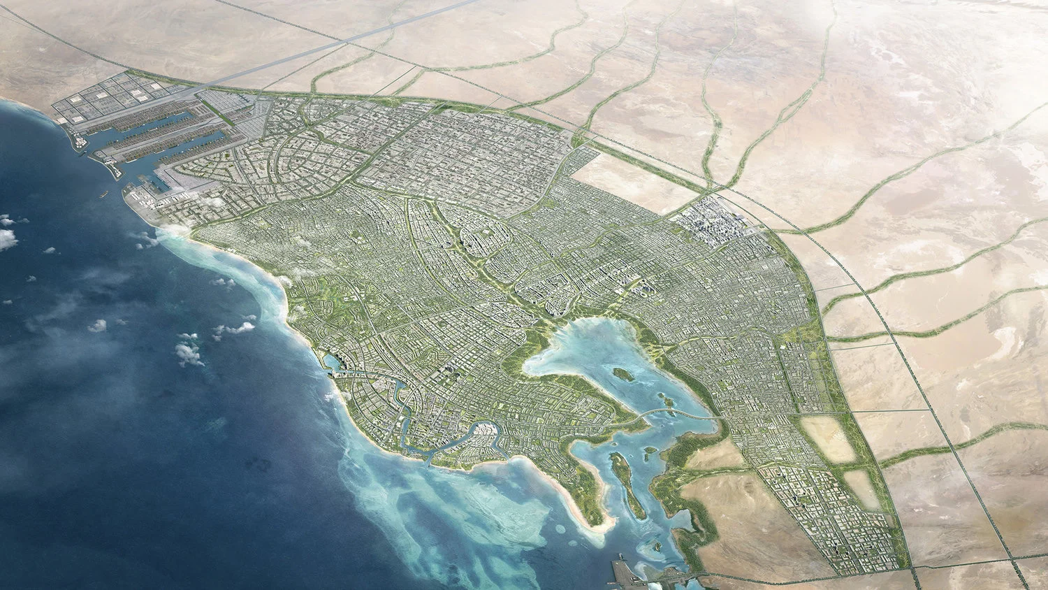 KAEC Aerial, Saudi Arabia, Turquoise.