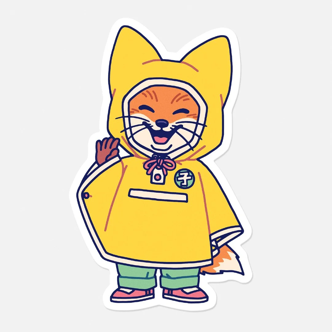 "Kiki - Rain cape" Sticker — Yeaaah! Studio
