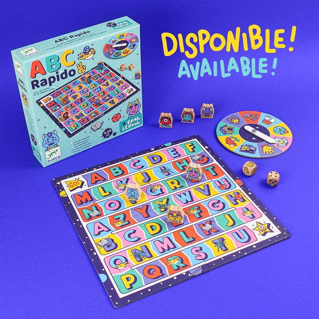 🇫🇷 Le jeu ABC RAPIDO que j'ai illustr&eacute; pour @djeco_toys est d&eacute;sormais disponible sur notre site! J'en aurai aussi quelques exemplaires sur les prochains &eacute;v&egrave;nements, notamment ce week-end &agrave; Biarritz Japan Festival.