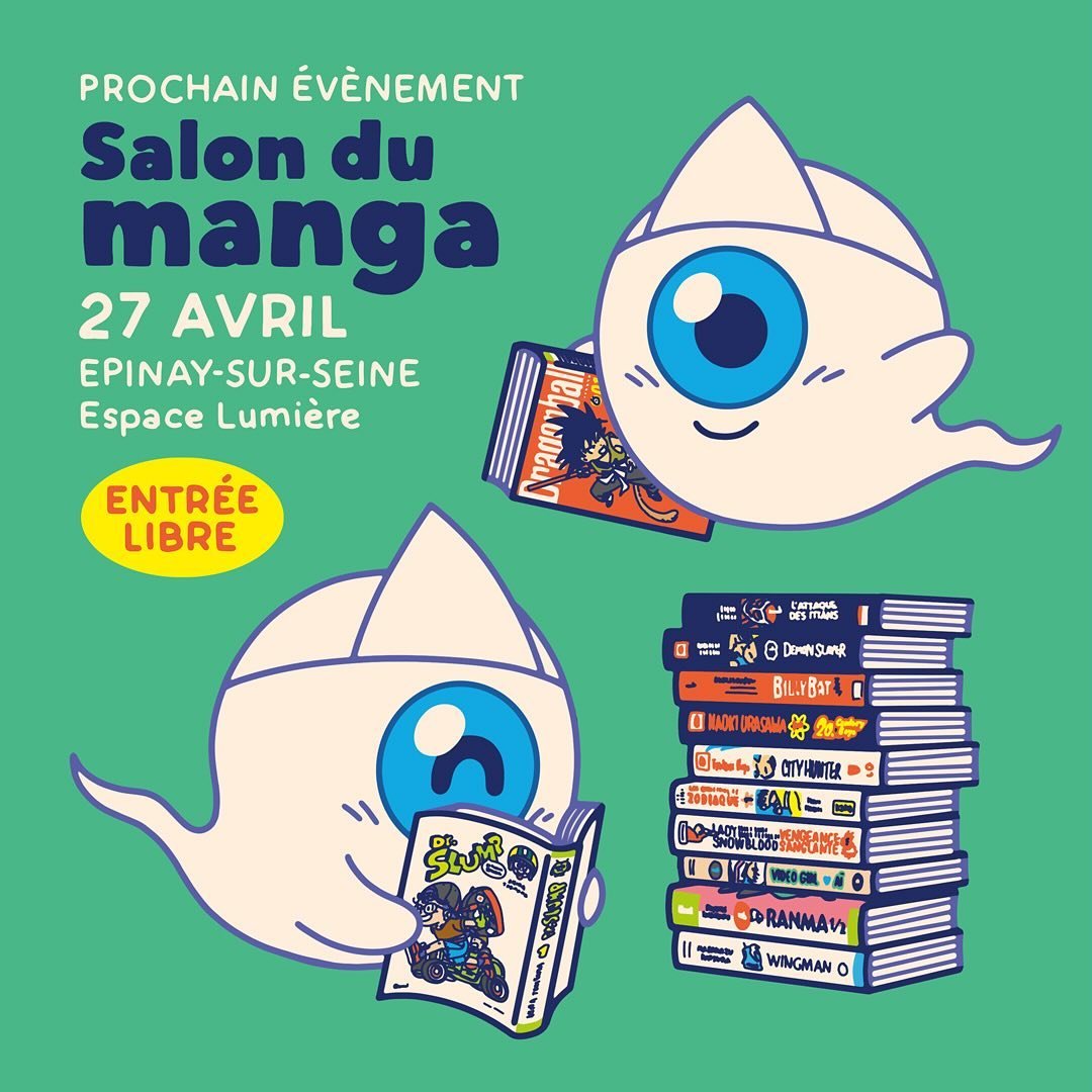 Nous serons pr&eacute;sents au Salon du Manga d'@epinaysurseine le samedi 27 avril de 10h &agrave; 20h30!
L'&eacute;v&egrave;nement est gratuit et vous y trouverez aussi notre copine @niniwanted 😁

Au programme : conf&eacute;rences, d&eacute;dicaces