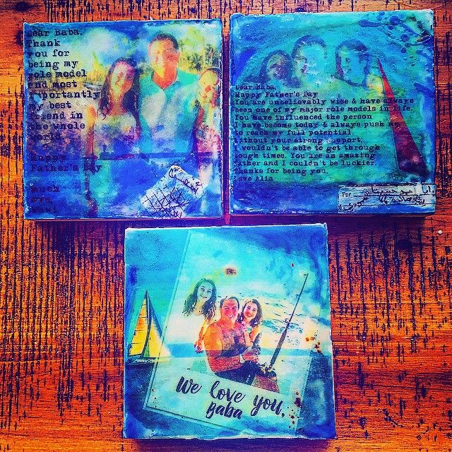 Custom Father's Day Mixed Media Encaustic Paintings
