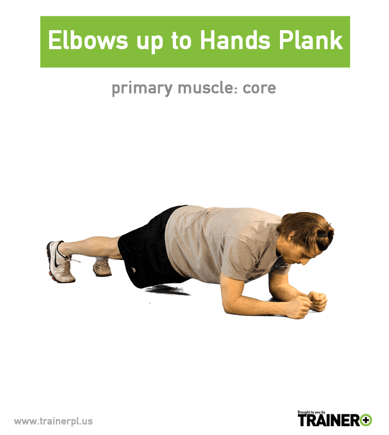 Negende moeilijk afbreken Plank Elbows Up to Hands — Trainer Plus