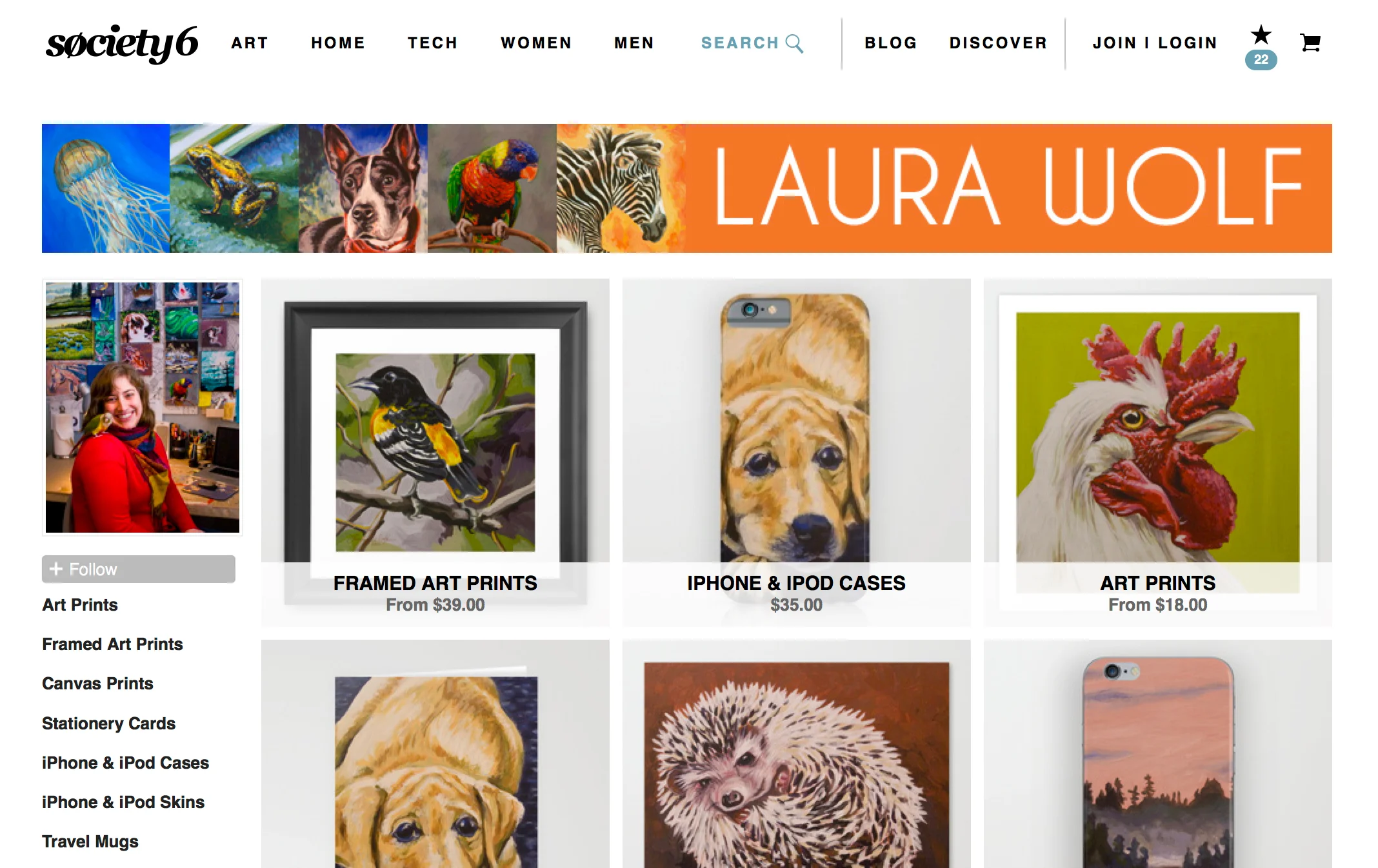 society6 screenshot