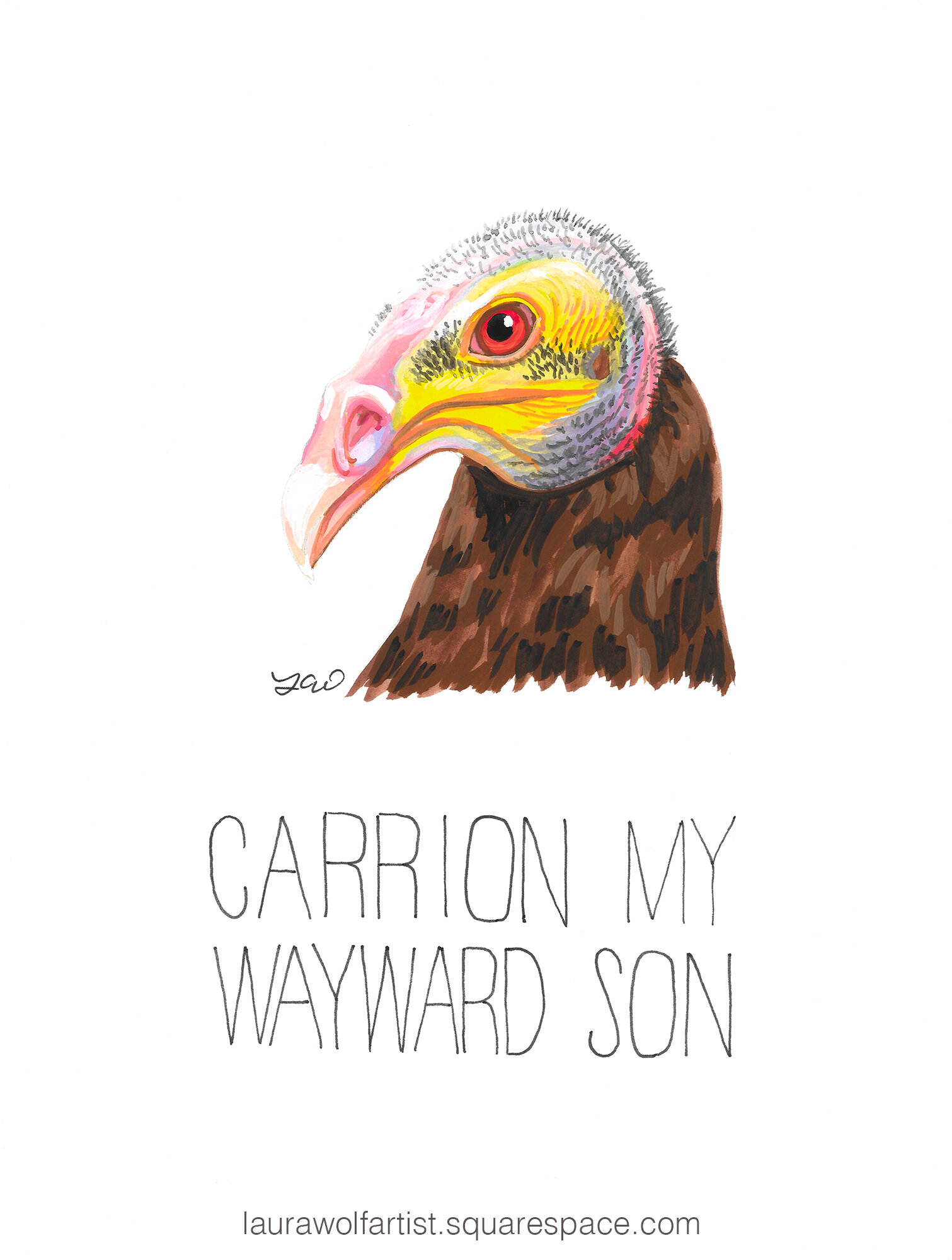 Carrion My Wayward Son (Lesser Yellow-headed Vulture) for Tricia Brusilow