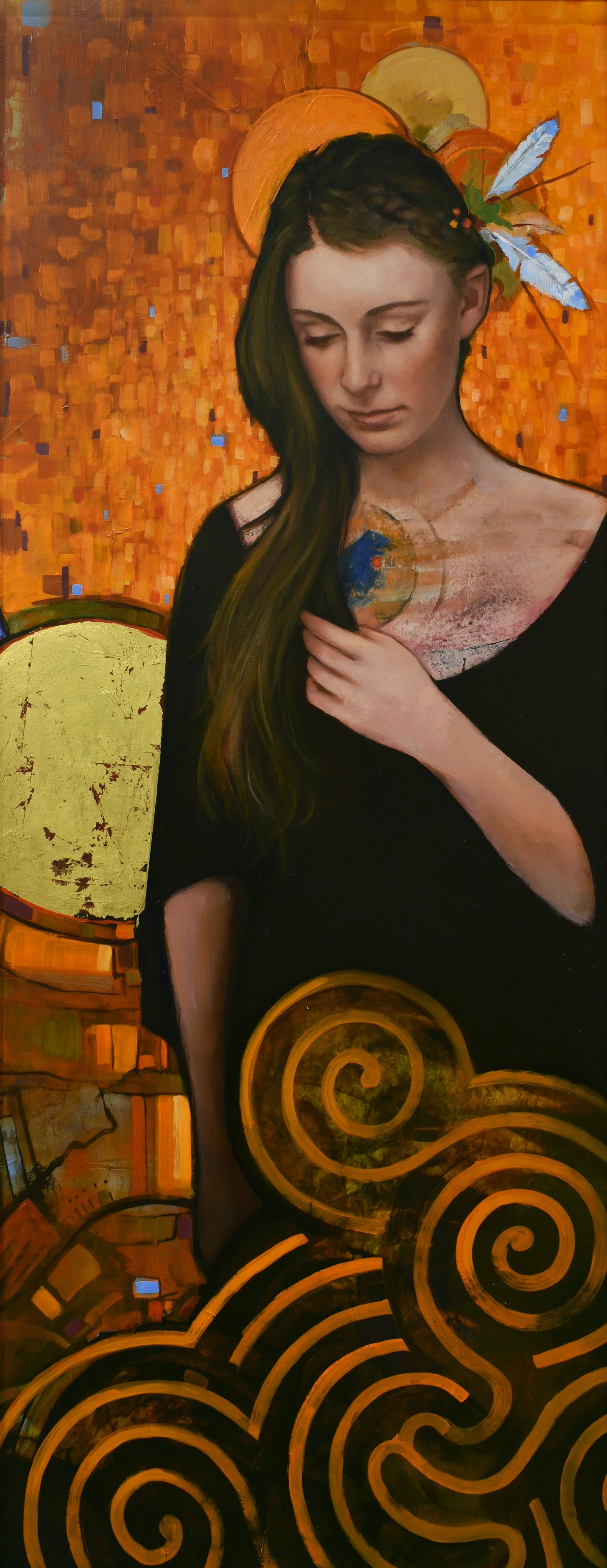 Oil painting done by Joshua Adam Risner (Josh Risner). Woman in Orange