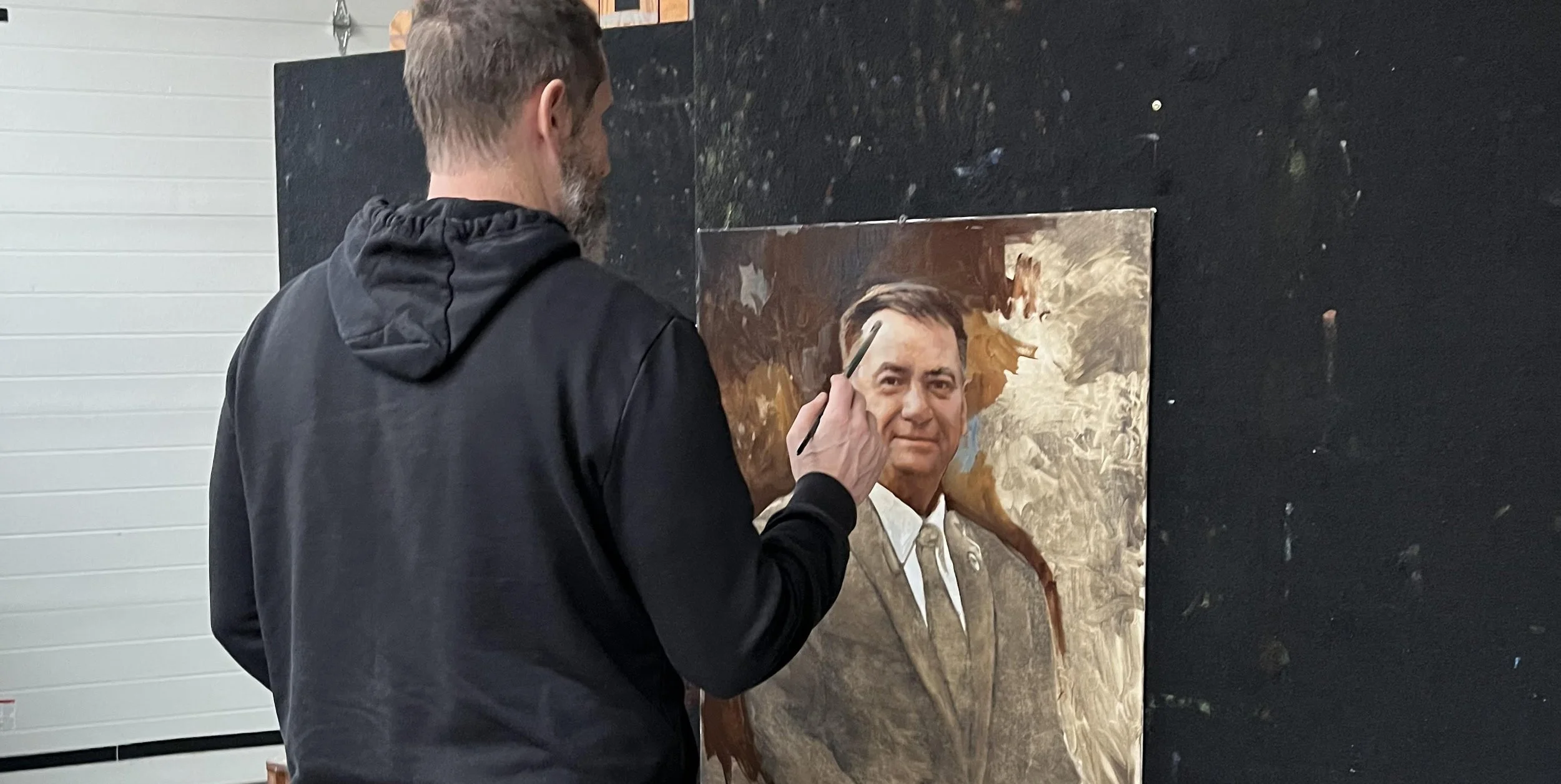 Joshua Adam Risner completing a recent commission