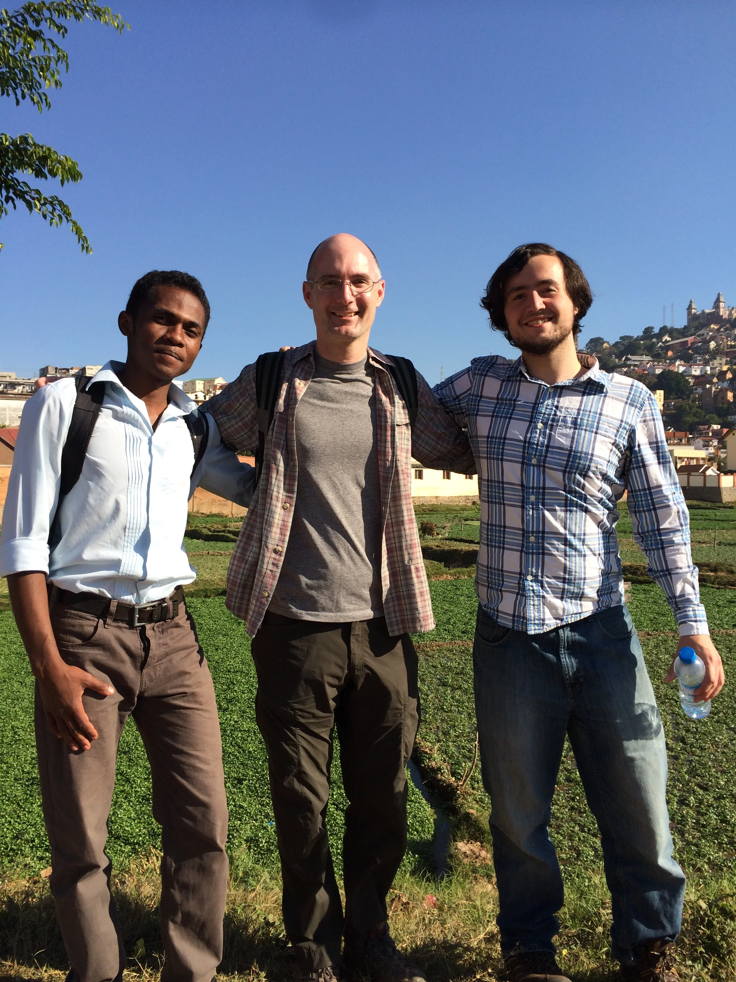 Graduate student Heritiana Randrianatoandro, Dr. Perry, and graduate student Richard Bankoff in Antananarivo, Madagascar