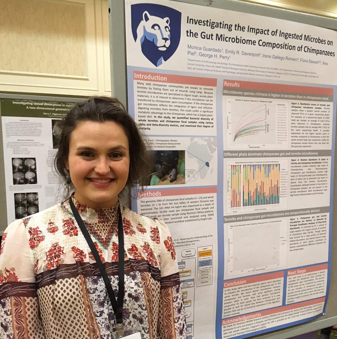  Undergraduate student Monica Guardado presenting her poster at the 2017 AAPA meeting in New Orleans. 