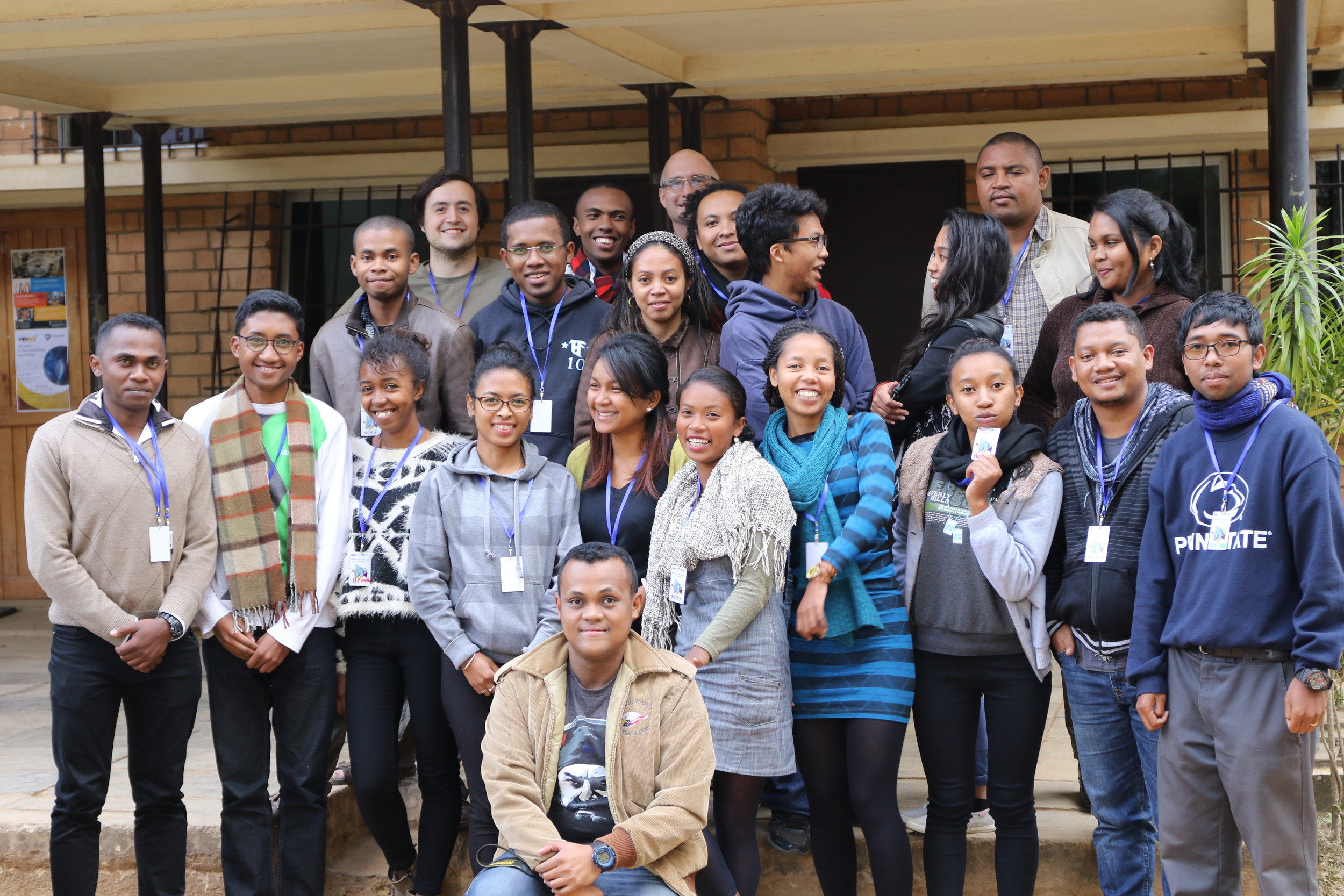  The inspiring group of participants from our inaugural Genetics and Bioinformatics Workshop in Antananarivo, Madagascar,&nbsp;June 2017. Instructors (all members of our lab) were Heritiana Randrianatoandro (far left)&nbsp;Rindra Rakotoarivony (far r
