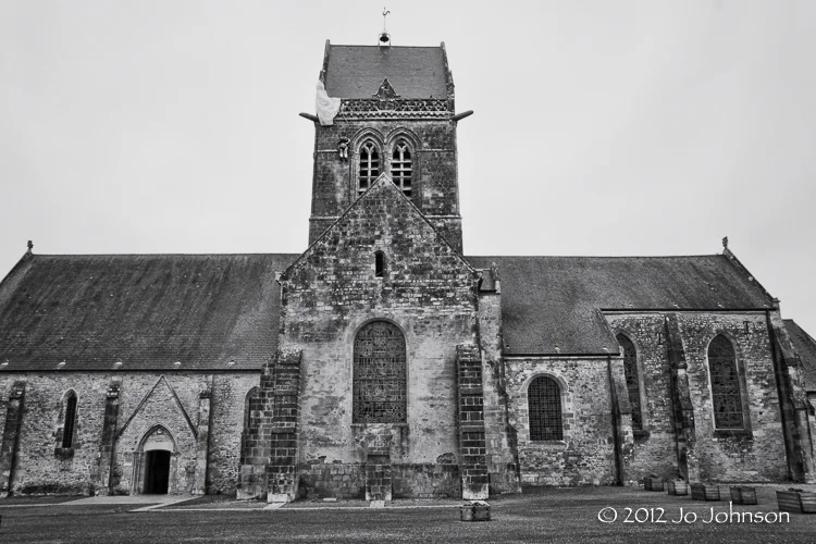 Sainte-Mère-Église Church made famous in the movie "The Longest Day"