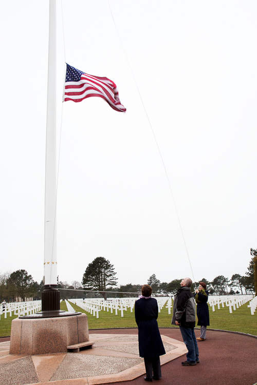 Flag Ceremony at American Cemetery Normandy, France