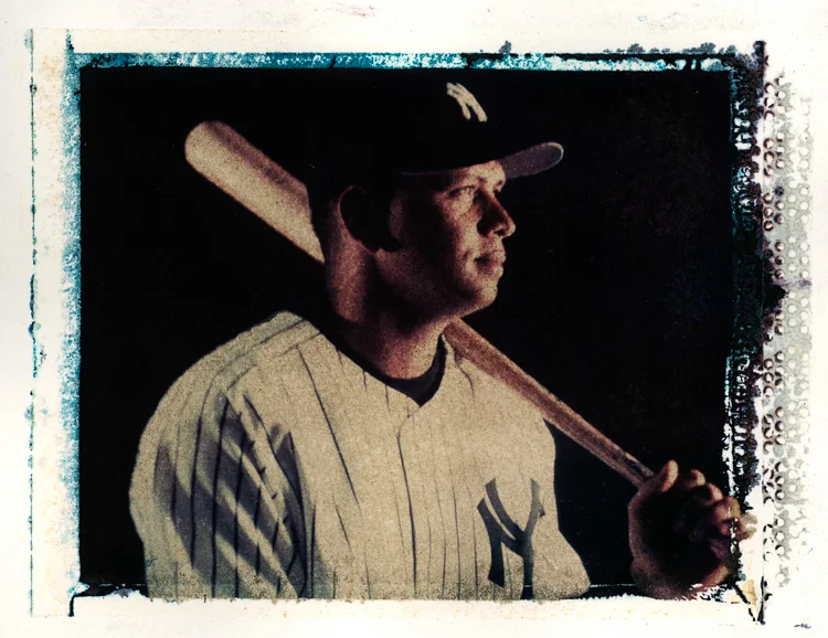 Polaroid Transfer portrait of New York Yankees' Alex Rodriguez. (Photo Credit: Saed Hindash)