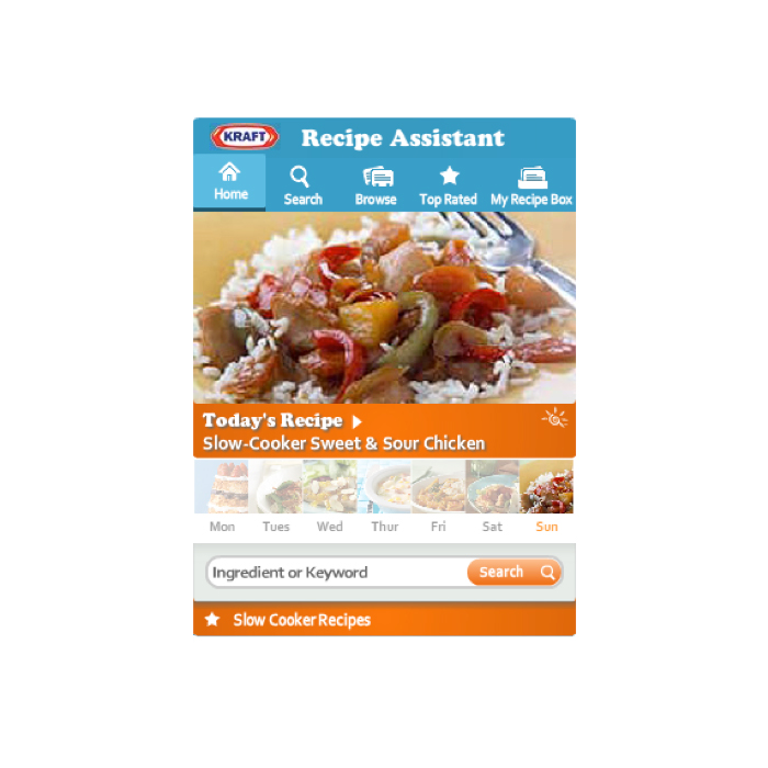 Recipe Assisant | Role: Creative Director at Gigya | Client: Kraft