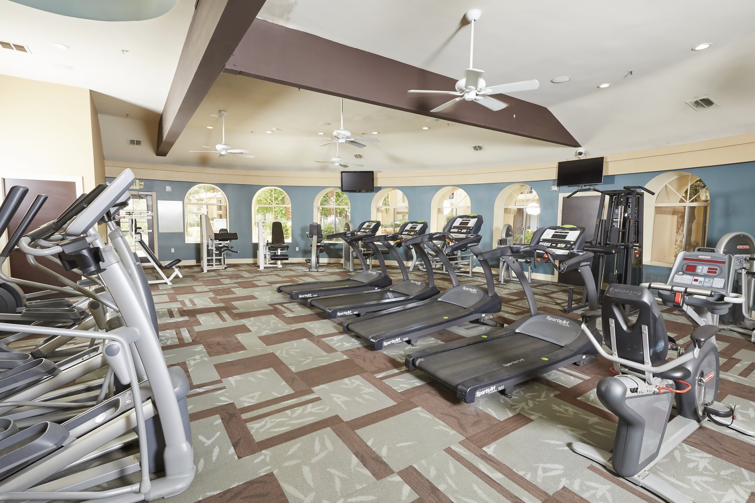  Huge fitness center with many different equipment to make it a positive work out experience  