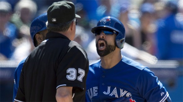 OF Jose Bautista, who has been struggling at the plate recently, drew his first ejection of the season Sunday afternoon when his frustration boiled over after a pair of strike calls. That and more in Melissa Couto’s weekly notebook