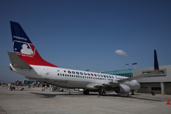 For the first time in 67 years additional logos was on the Copa Airlines plane — the MLB logo, along with 30 logos of teams — as the Panama City-based airline signed a two-year deal to become MLB’s official airline of Latin America and Canada.