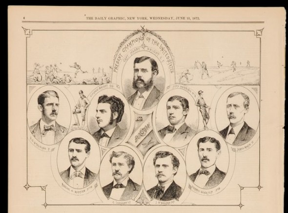 The 1873 Boston Red Stockings ventured into Kingston for an exhibition game against St. Lawrence at the Cricket Field. The Daily British Whig and The Daily News were there to document the proceedings.