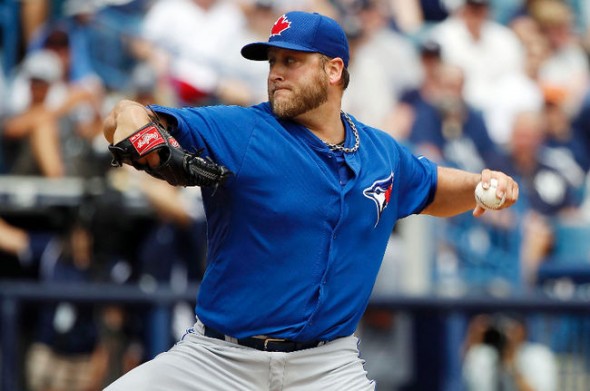  Blue Jays LHP Mark Buehrle knows the bullpen in left centre at Minute Maid Park in Houston. It’s where he picked up his only save — Game 3 of the 2005 World Series for the Chicago White Sox.