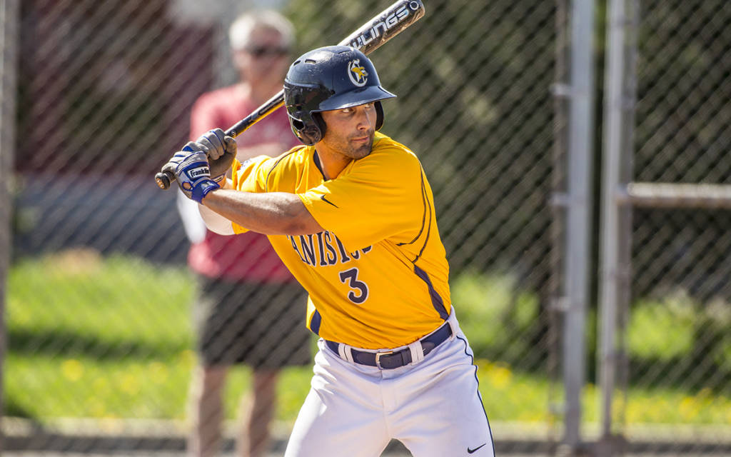 An ankle injury appeared to end Mike Krische (Langley, BC) senior season with the Canisius College Golden Griffs. The outfielder was back in time to pinch hit the final regular season weekend, started in the MAAC tourney and contributed at the NCAA regional in Springfield, Mo.