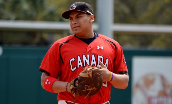 Josh Naylor appears with the Canadian Junior National Team. Photo: Jacques Lanciault