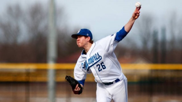 Jeff Degano, now a draftee of the New York Yankees, pitches for the Indiana State Sycamores.