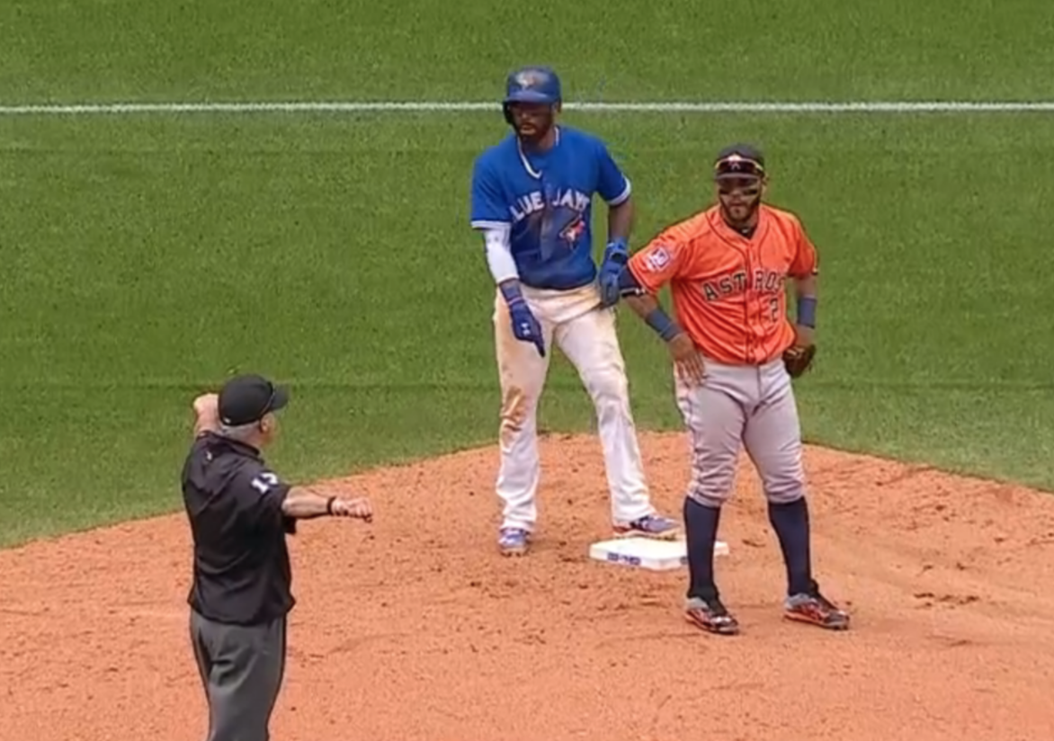 108: Safe or out? Bizarre play leads to Blue Jays win