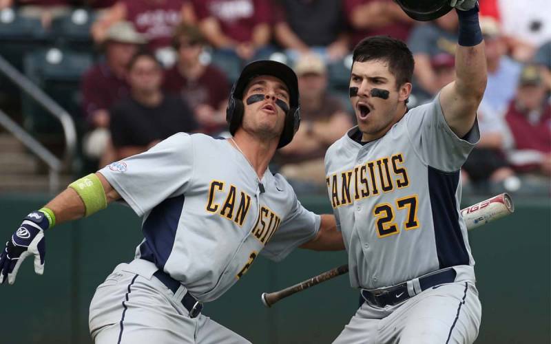 Being drafted and winning All-American honors is enough to make Brett Siddall (Windsor, Ont.), left, and Connor Panas (Etobicoke, Ont.) howl at the moon. They were two of five Canucks to be honored.